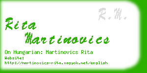 rita martinovics business card